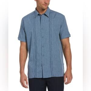 Cubavera GEO EMBROIDERED PANEL SHIRT Large